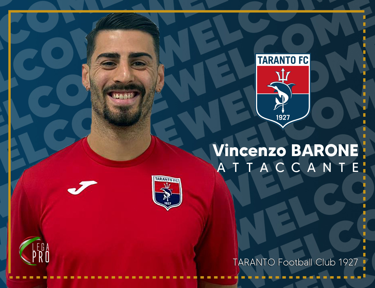 Vincenzo Barone è un nuovo calciatore Rossoblù