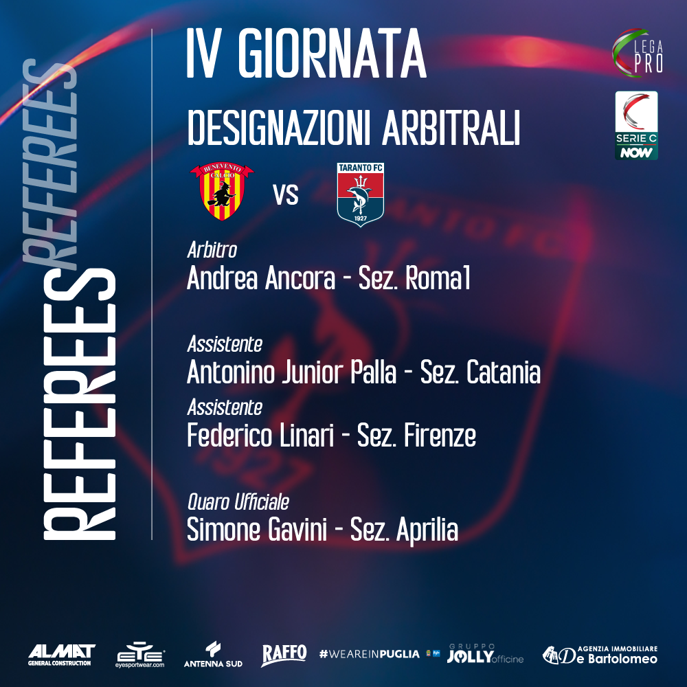 DESIGNAZIONI ARBITRALI – IV GIORNATA